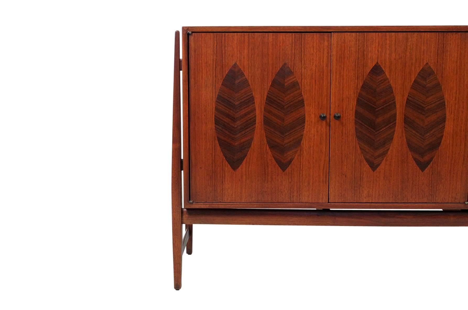 Walnut and Rosewood Cabinet by Kipp Stewart for Calvin In Excellent Condition In Waltham, MA