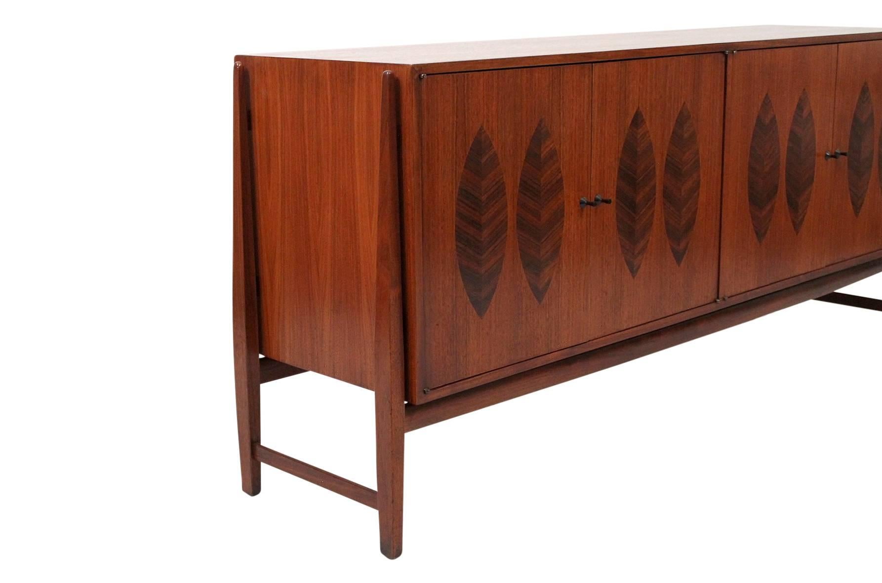 Mid-20th Century Walnut and Rosewood Cabinet by Kipp Stewart for Calvin