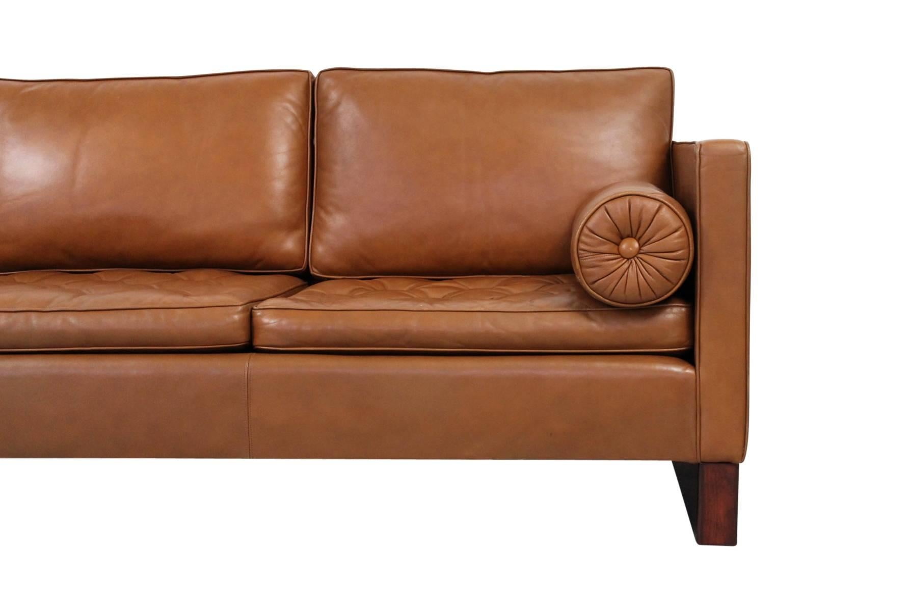 American Leather Sofa by Mies Van Der Rohe for Knoll