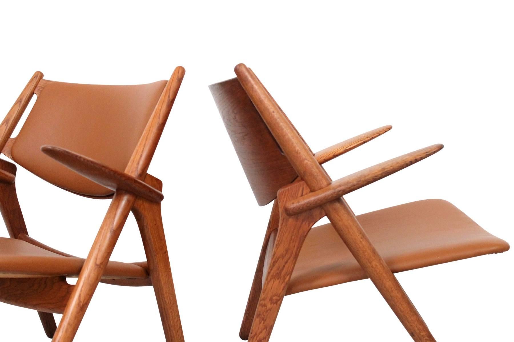 Danish Hans Wegner Sawbuck Lounge Chairs