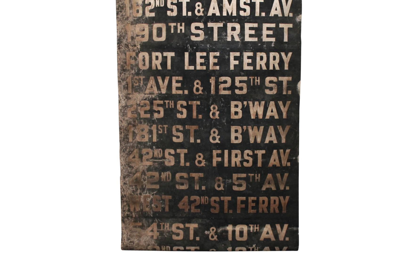 American Original 1930s NYC Subway Destination Banner