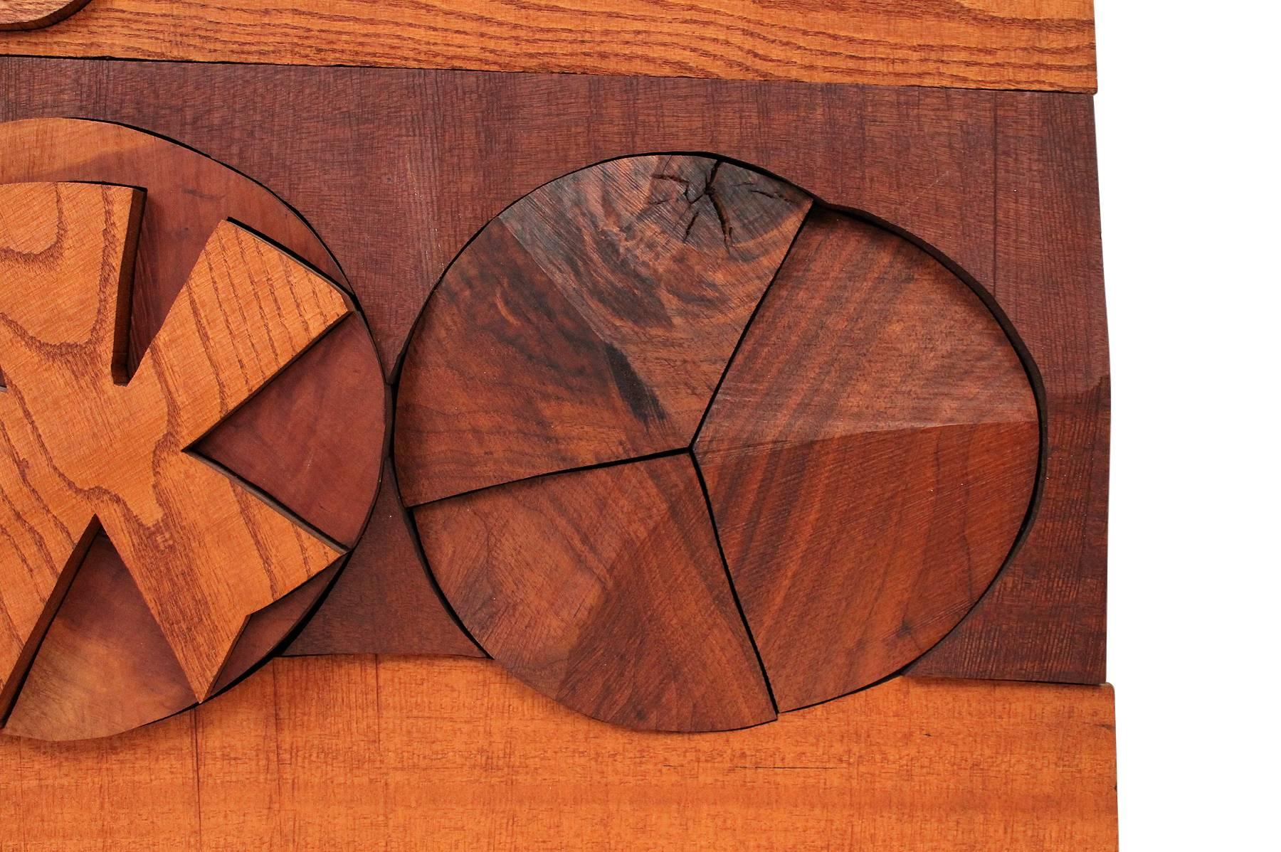 Mid-20th Century Hugh Townley Abstractly Carved Wood Relief Sculpture