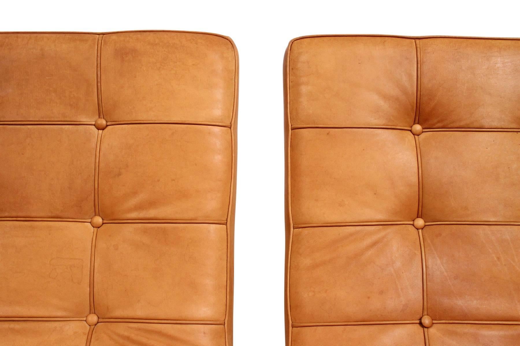 Pair of Leather Lounge Chairs by Nicos Zographos 1