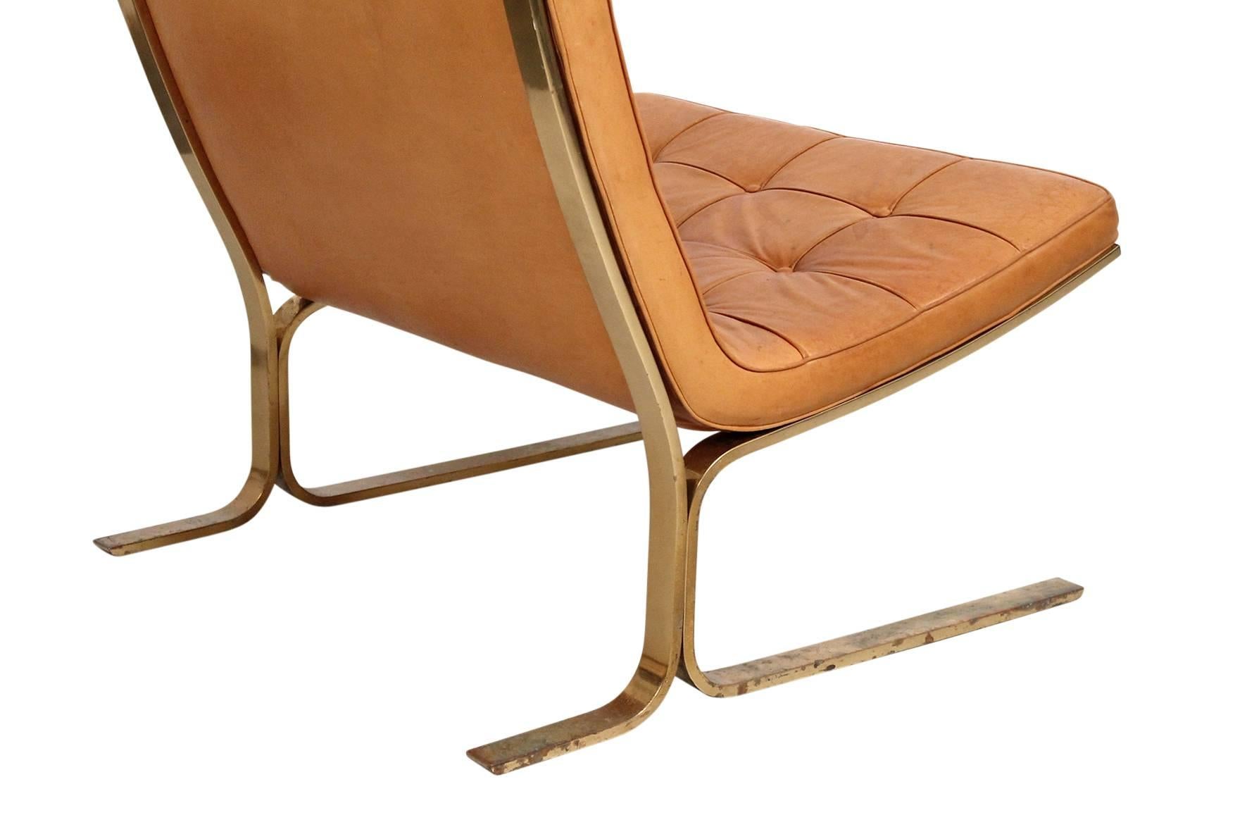 Late 20th Century Pair of Leather Lounge Chairs by Nicos Zographos