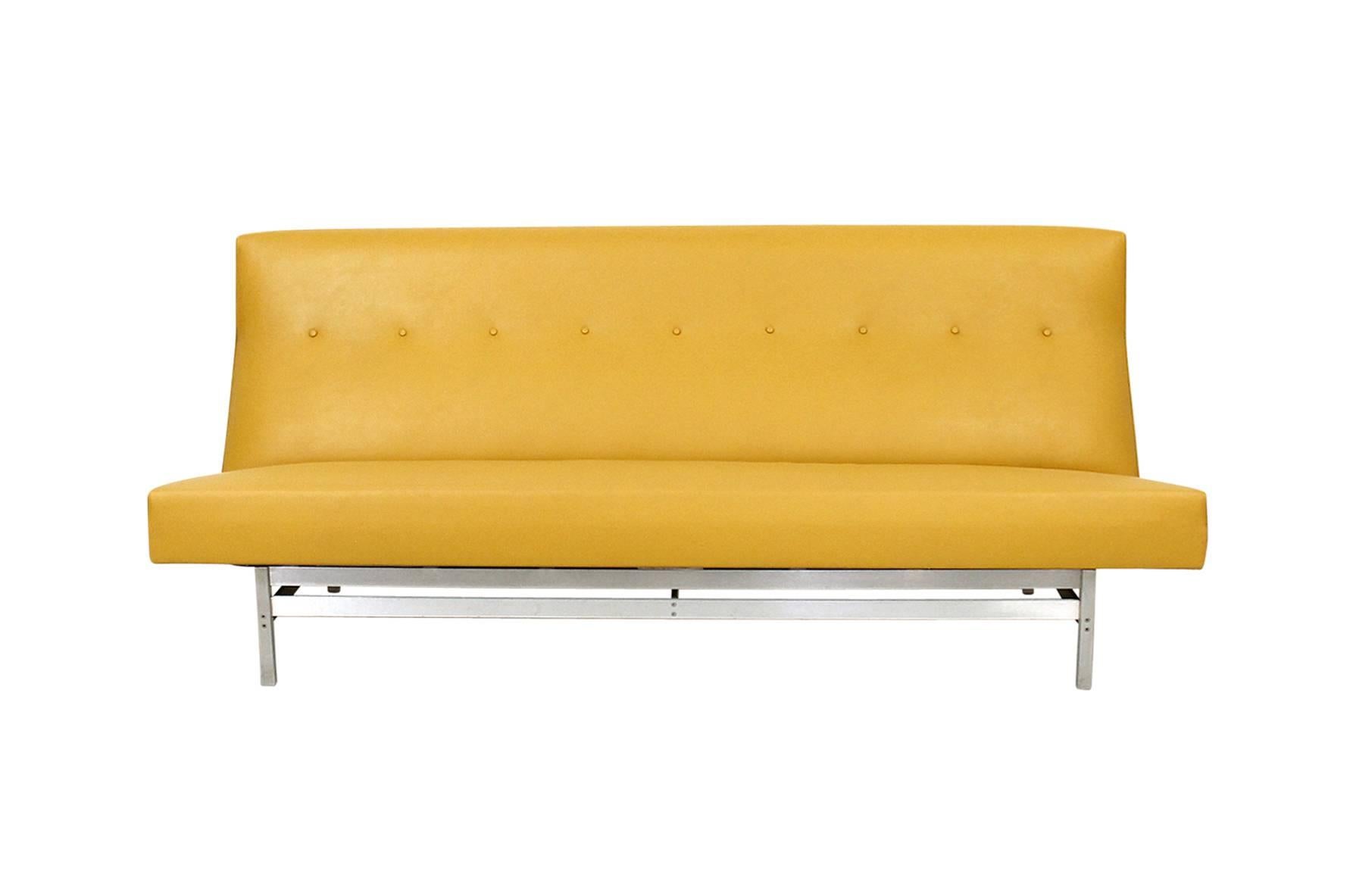 Rare architectural sofa with aluminum base by Jens Risom for Jens Risom Design.