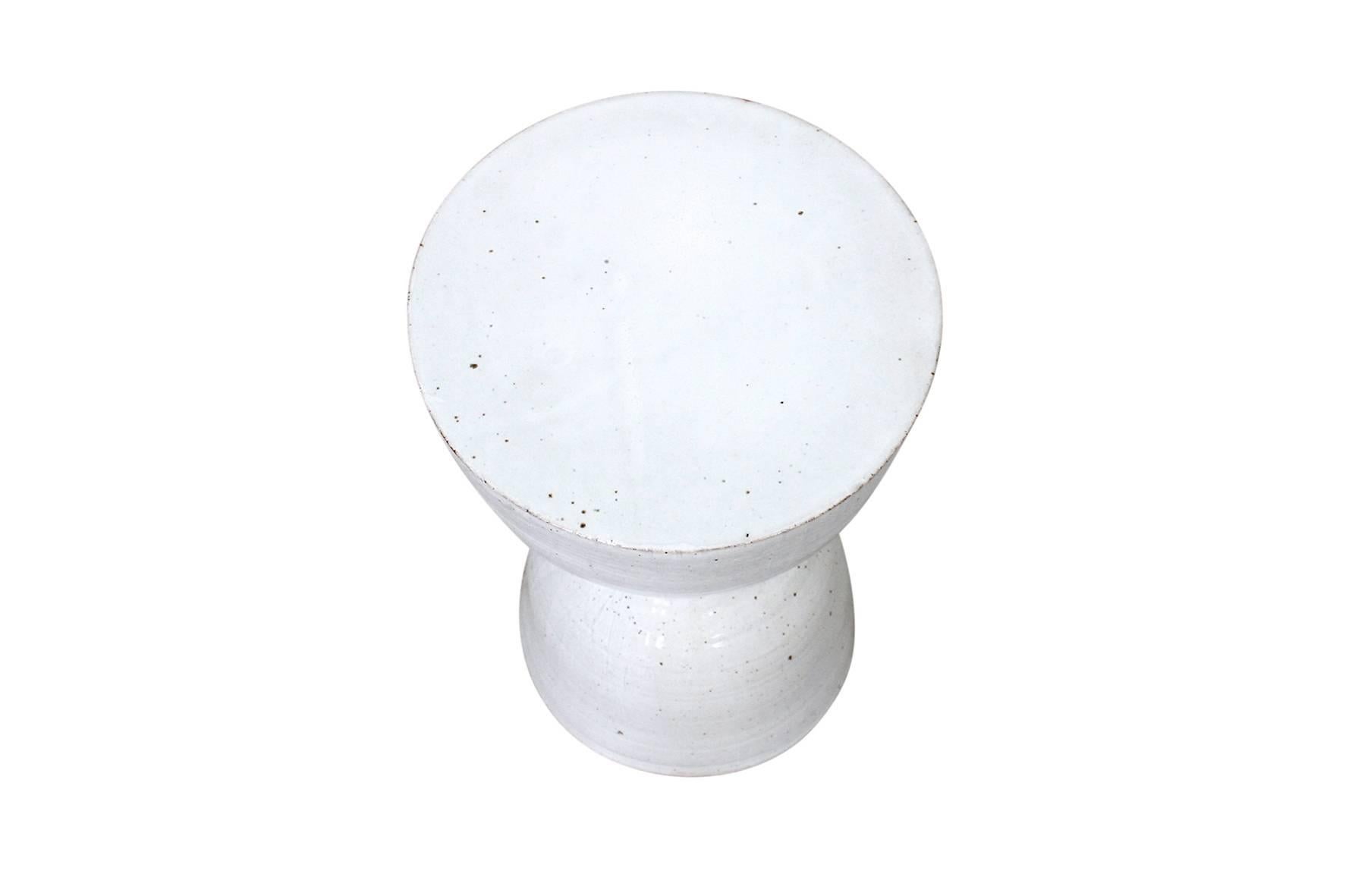 Large Tariki Ceramic Stool In Excellent Condition For Sale In Waltham, MA