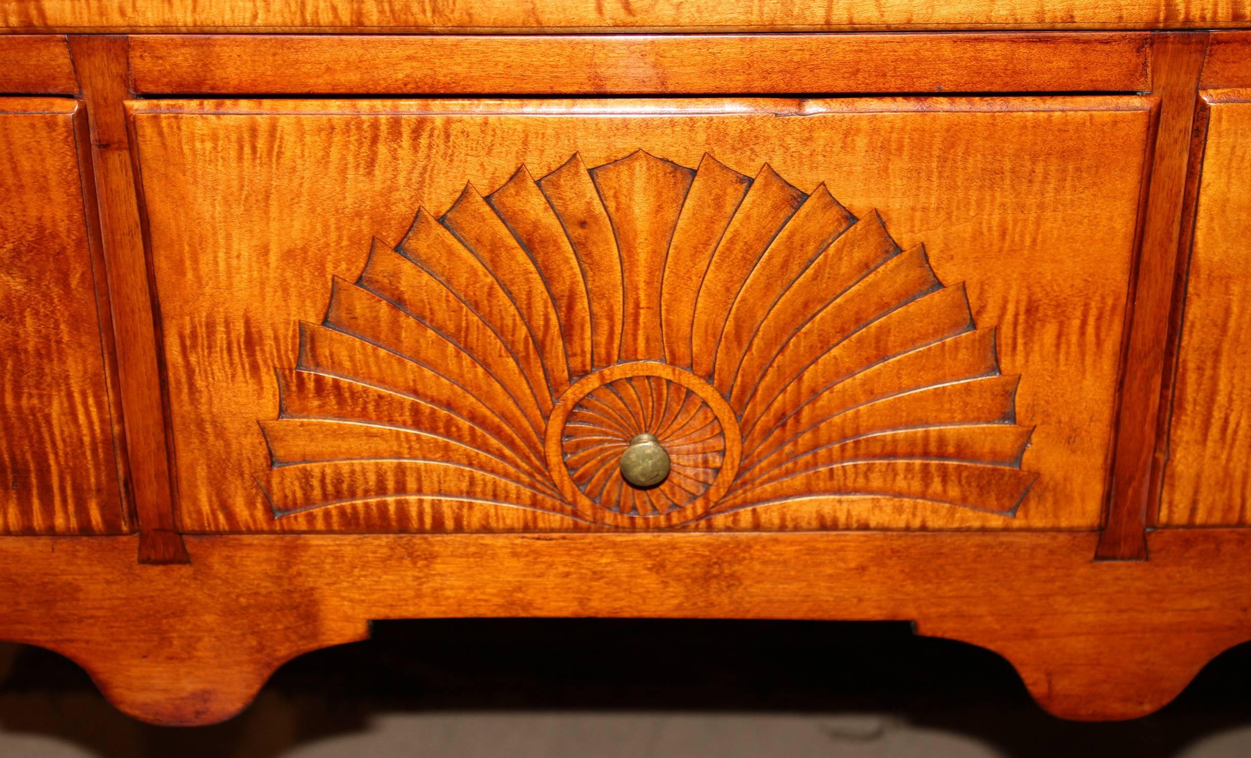 Tiger Maple Highboy or High Chest Attributed to Moses Hazen, circa 1785-1805 2