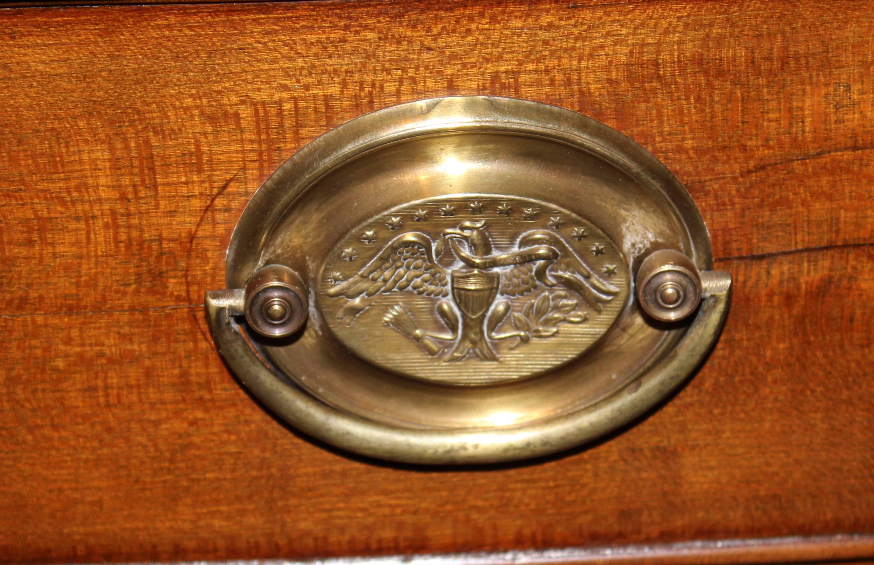 19th Century 19th c Mahogany Bow Front Sheraton Chest of Drawers, North Shore MA