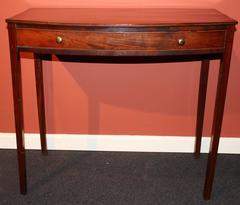 Diminutive English Mahogany Demilune One-Drawer Server, 19th Century