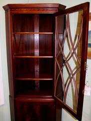 Pair of Sheraton Style Mahogany Corner Cabinets by Old Colony, Boston