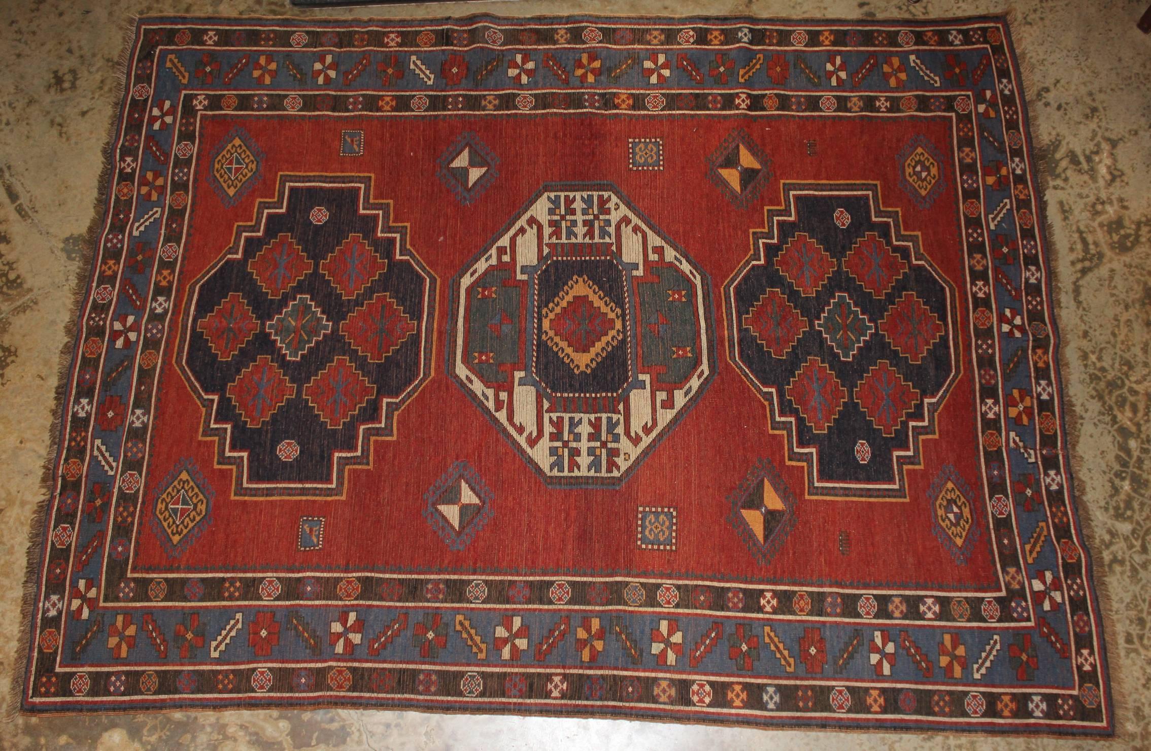 Kazak Scatter Rug or Carpet circa 1900 2