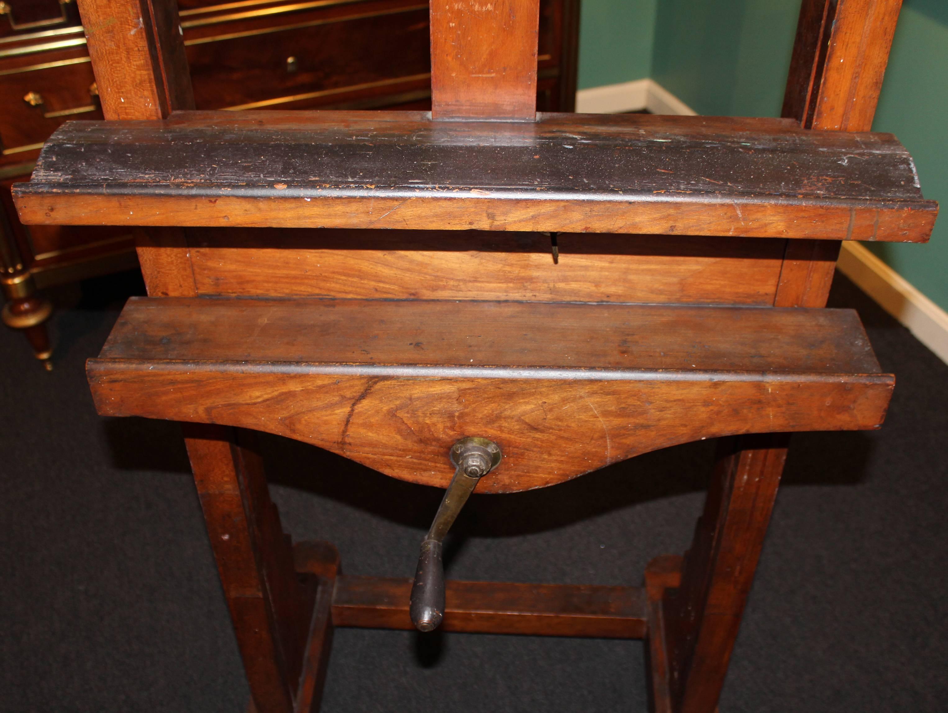 William McGregor Paxton's Artist Easel in Cherrywood from Fenway Studios, Boston In Excellent Condition In Milford, NH