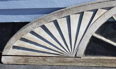 19th Century Wooden Painted Demilune Architectural Fanlight or Transom Window