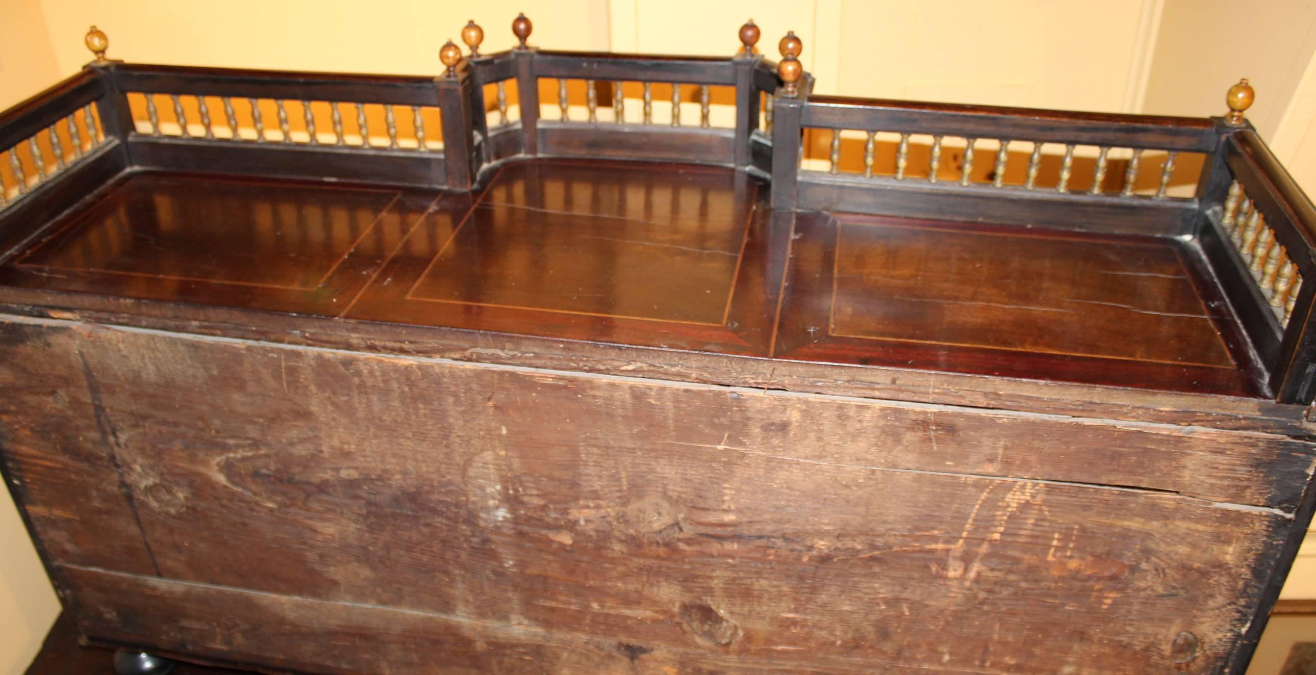 Late 17th Century Flemish Ebonized Walnut & Rosewood Inlaid Table Cabinet 4