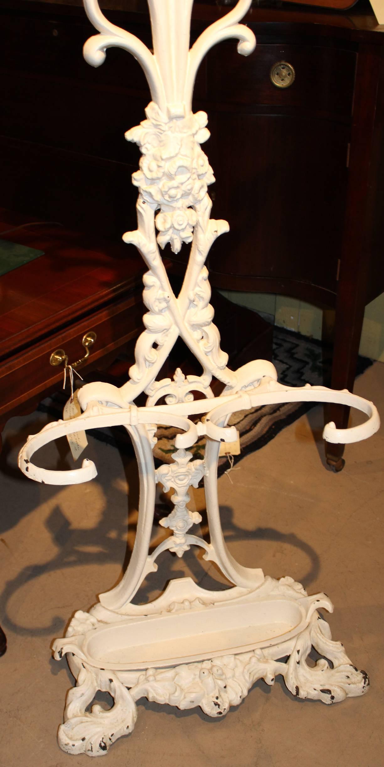 antique cast iron hall tree