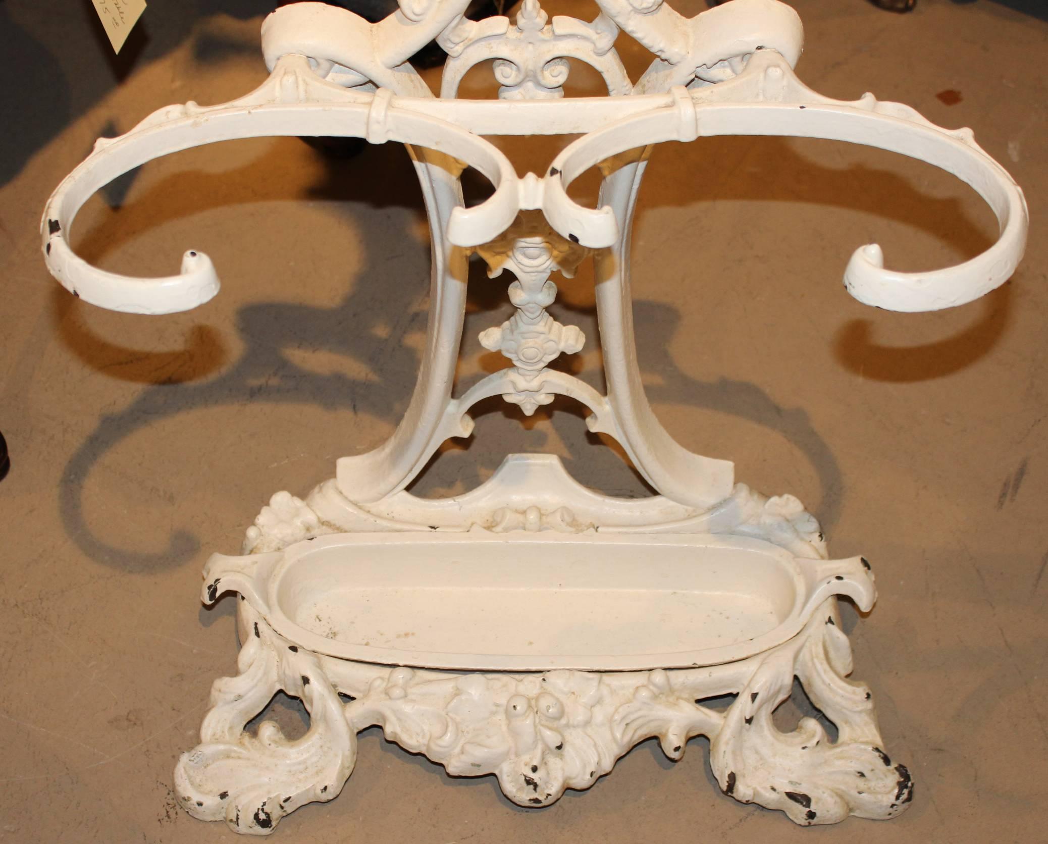 American Victorian Cast Iron Hall Tree with Mirror