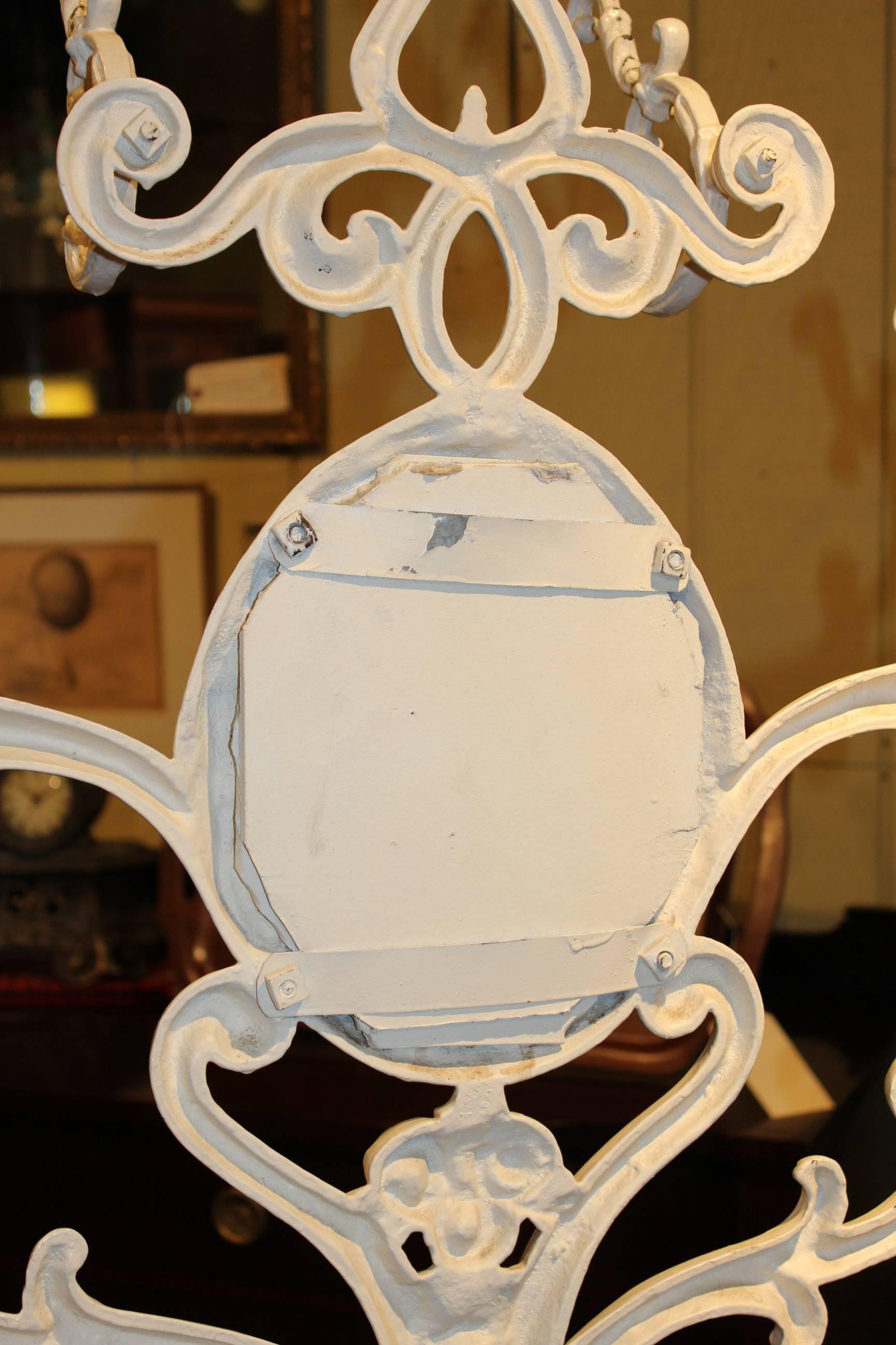 19th Century Victorian Cast Iron Hall Tree with Mirror