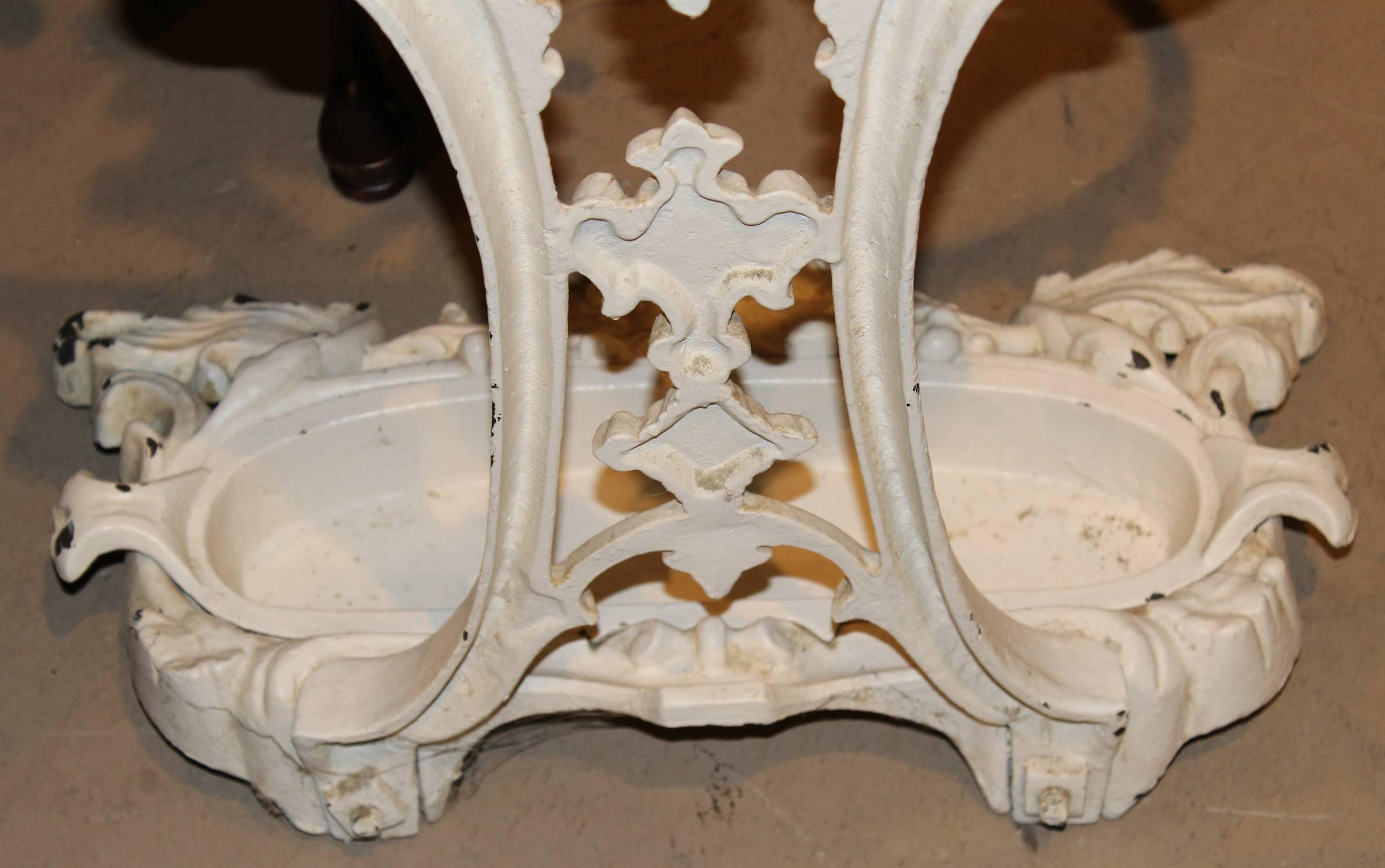 Victorian Cast Iron Hall Tree with Mirror 1