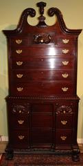 Custom Charak Mahogany Chest on Chest circa 1931-1932, in the Rhode Island Taste