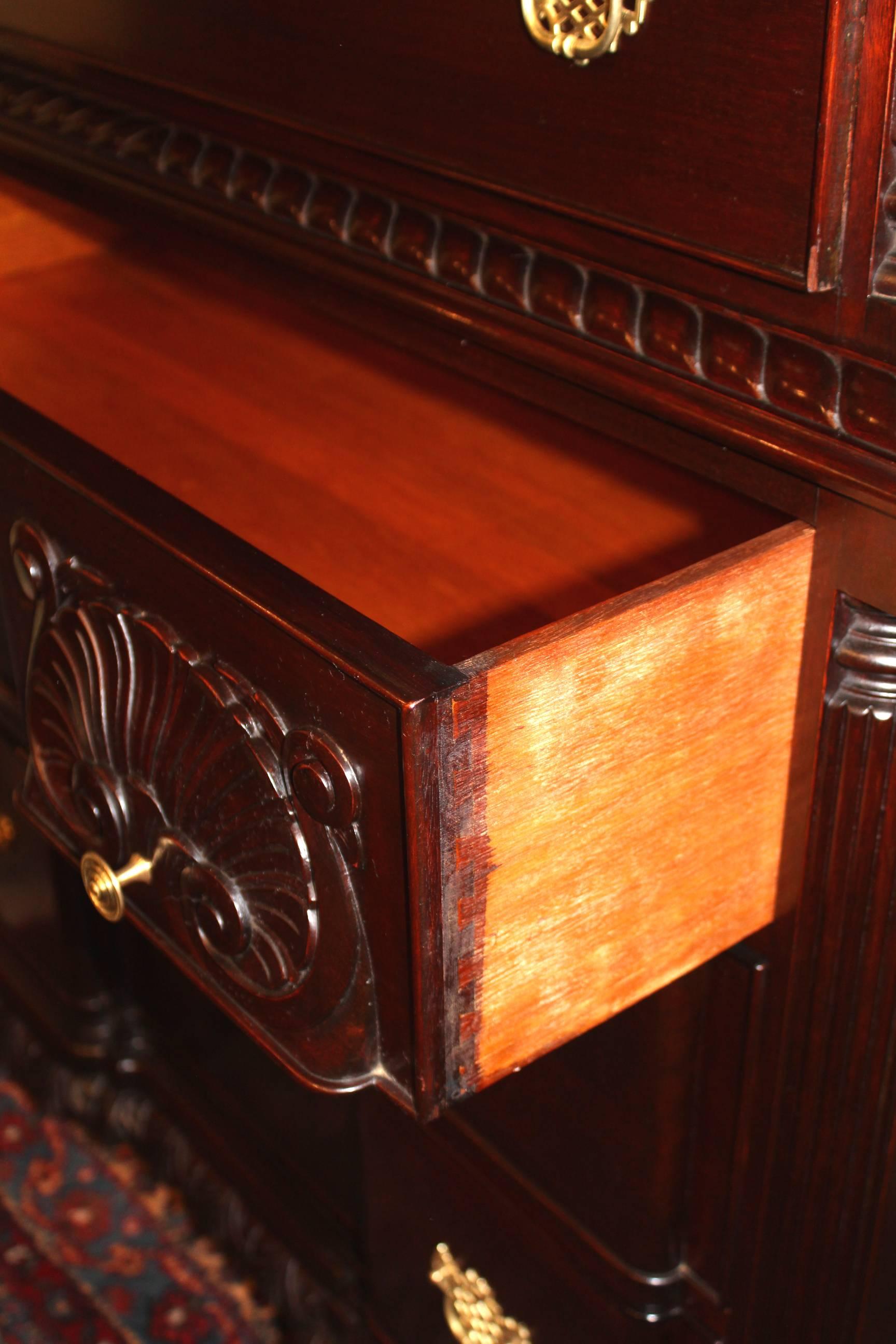 Custom Charak Mahogany Chest on Chest circa 1931-1932, in the Rhode Island Taste 1