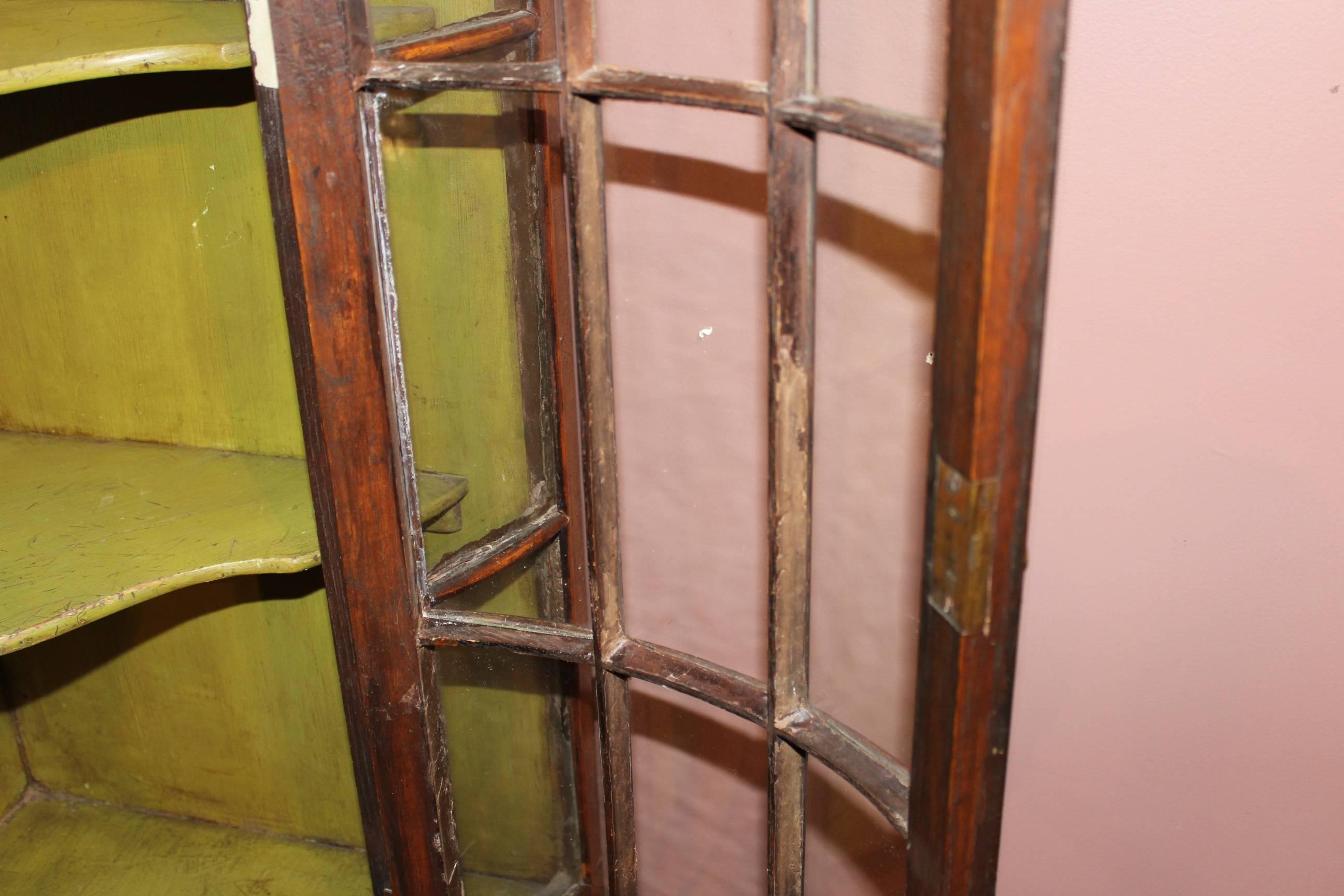 18th Century and Earlier 18th Century Dutch Burled Walnut Two-Door Petite Corner Cupboard