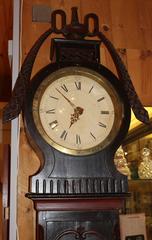 19th Century Swedish Tall Case Clock with Painted Case