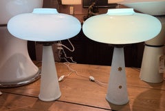 Paire de lampes de table modernistes de style Murano du milieu du siècle, signées Cristallo Venicia CCC