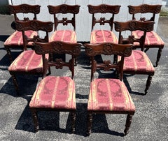 Set of 8 Classical American Walnut Chairs w/ Great Carving, Charles E. Buckley