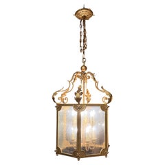 Lampadario a sospensione “Chianti Lantern” con finitura in foglia d’oro di Murray Iron Works