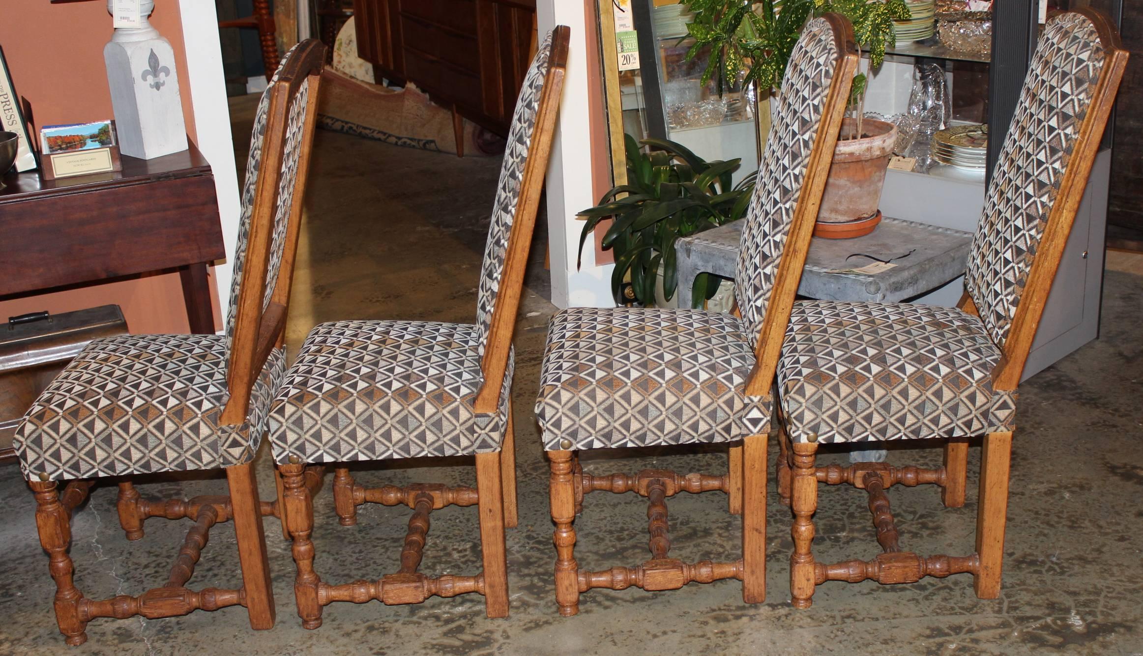 Assembled Set of Four 19th Century French Provincial Walnut Dining Chairs In Excellent Condition In Milford, NH