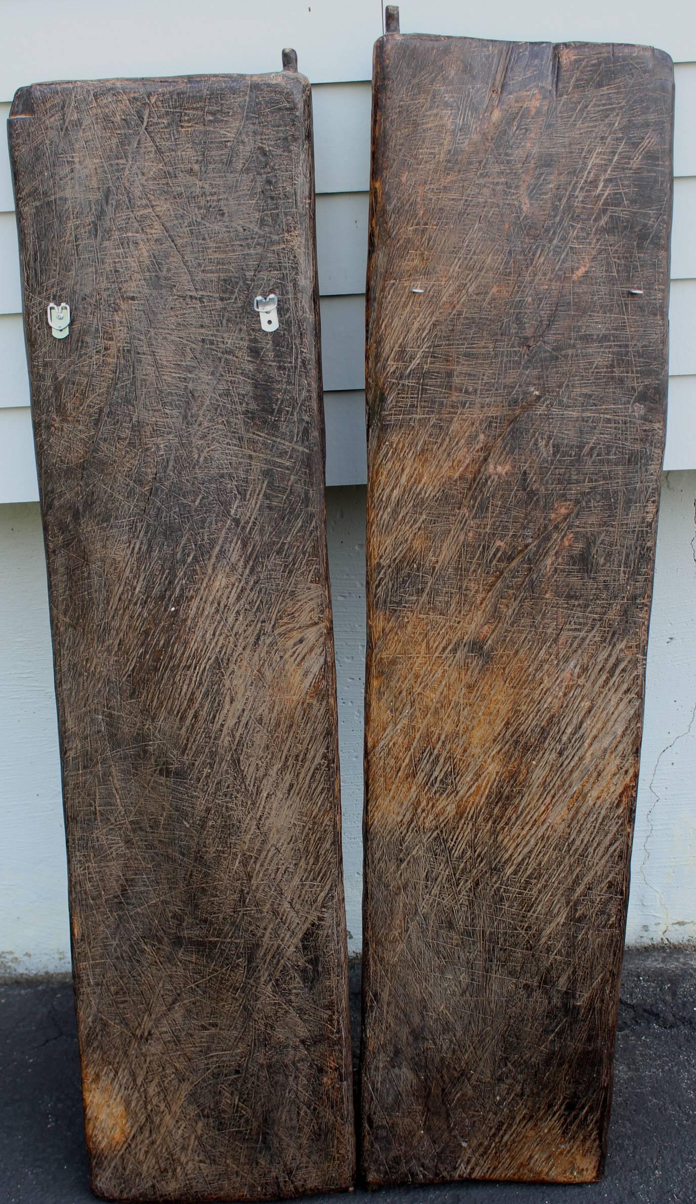 20th Century Rare Pair of African Carved Hardwood Doors with Figures