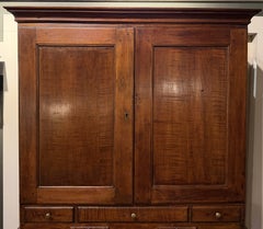 Spectacular New England Tiger Maple Two Part Secretary Desk circa 18th Century