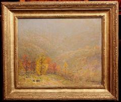 John Joseph Enneking Landscape Oil Painting, Golden Hillsides, 1893