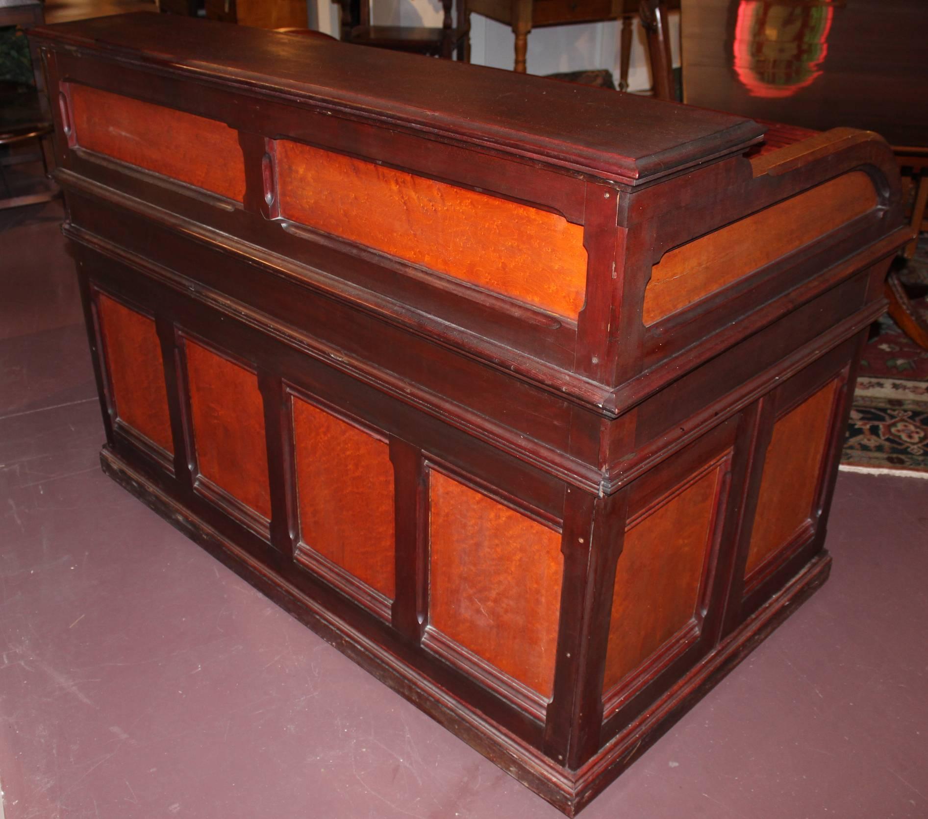 19th Century Rare Wooten Style Roll Top Desk by D.S. Rickaby, Quebec