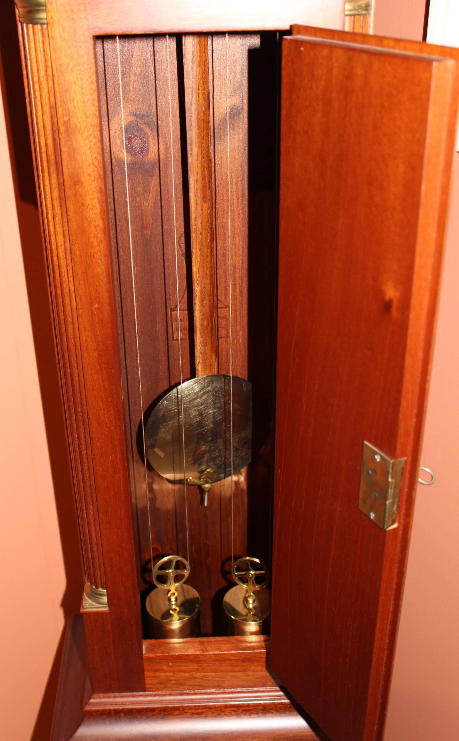 American Foster S. Campos Mahogany Case Grandmother Tall Clock Pembroke MA