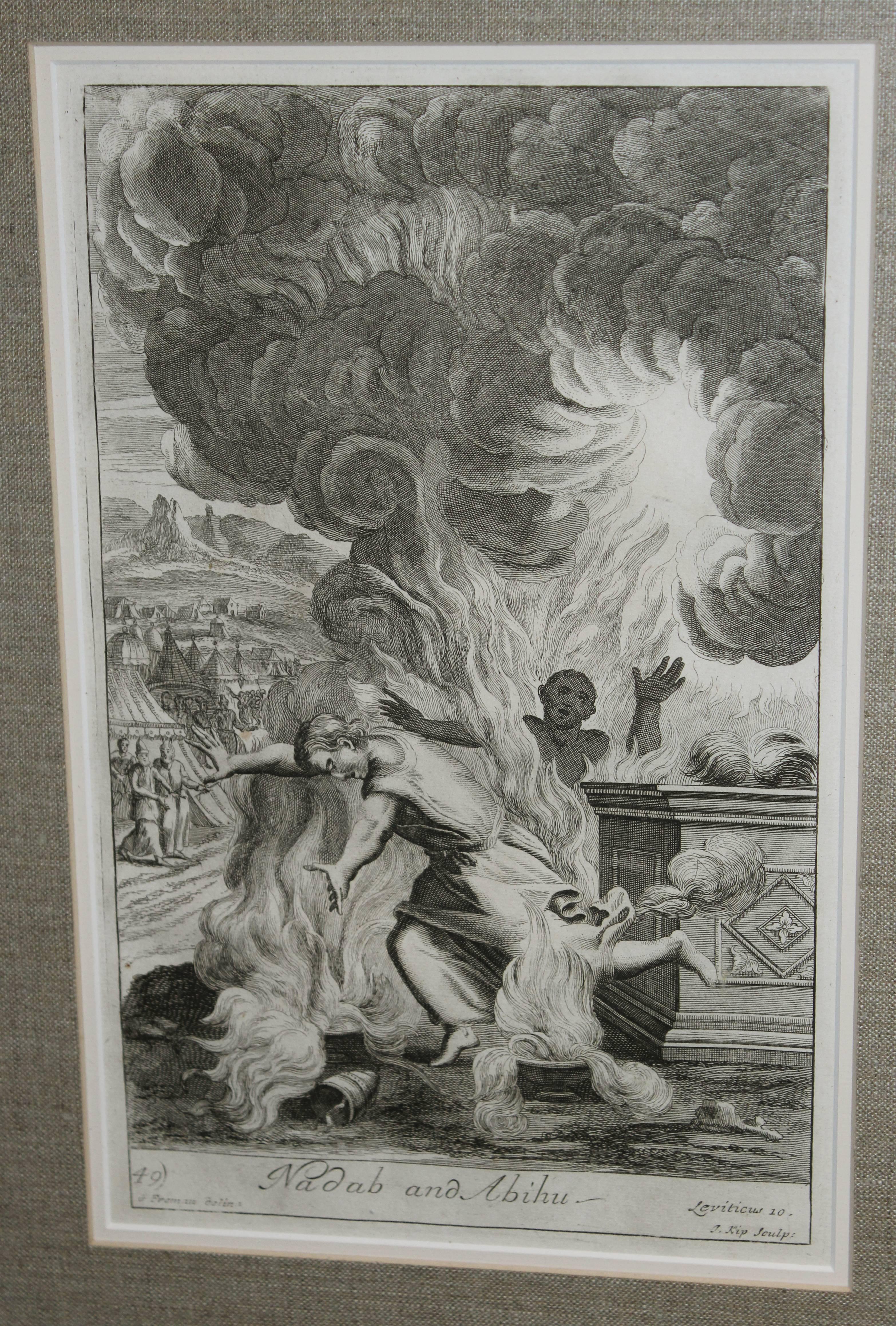 Set of Eight European Fire Related Engravings by G.Freeman Nicely Framed For Sale 1