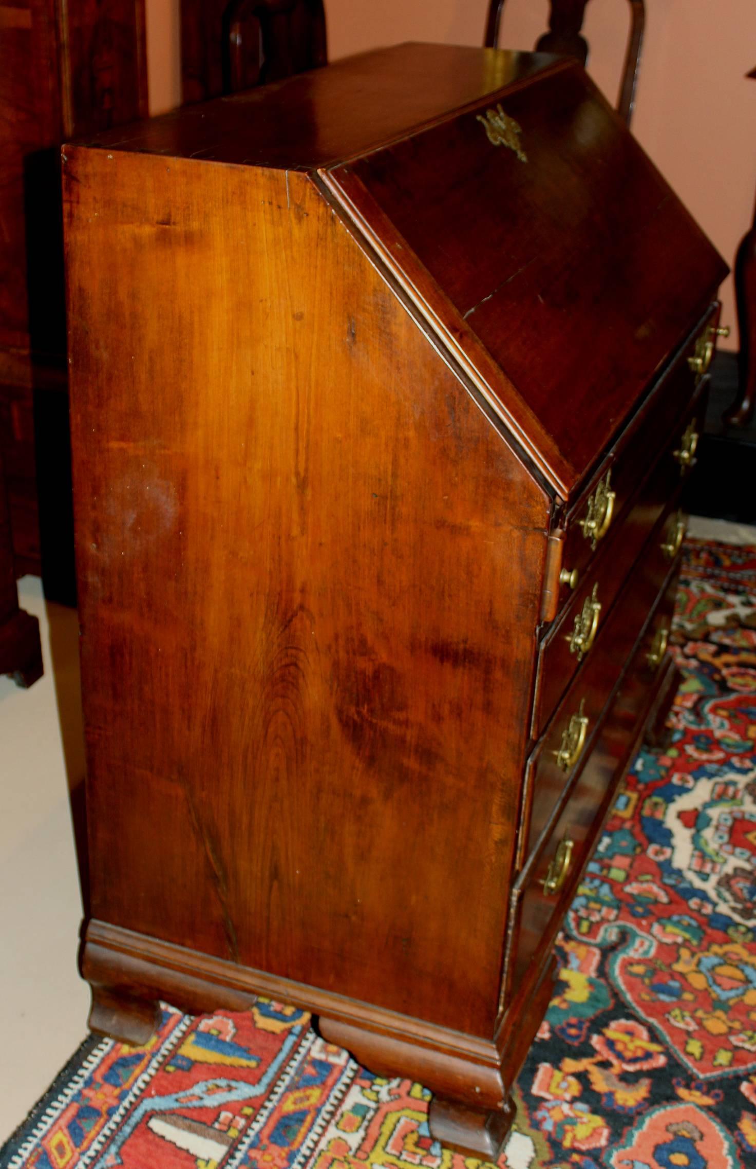 18th Century and Earlier 18th Century Chippendale Slant Front Desk with Secret Compartments