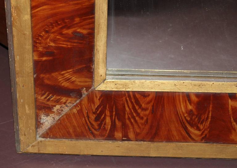 Pair Of 19th Century Églomisé Faux Wood Grain Frames With Mirrors