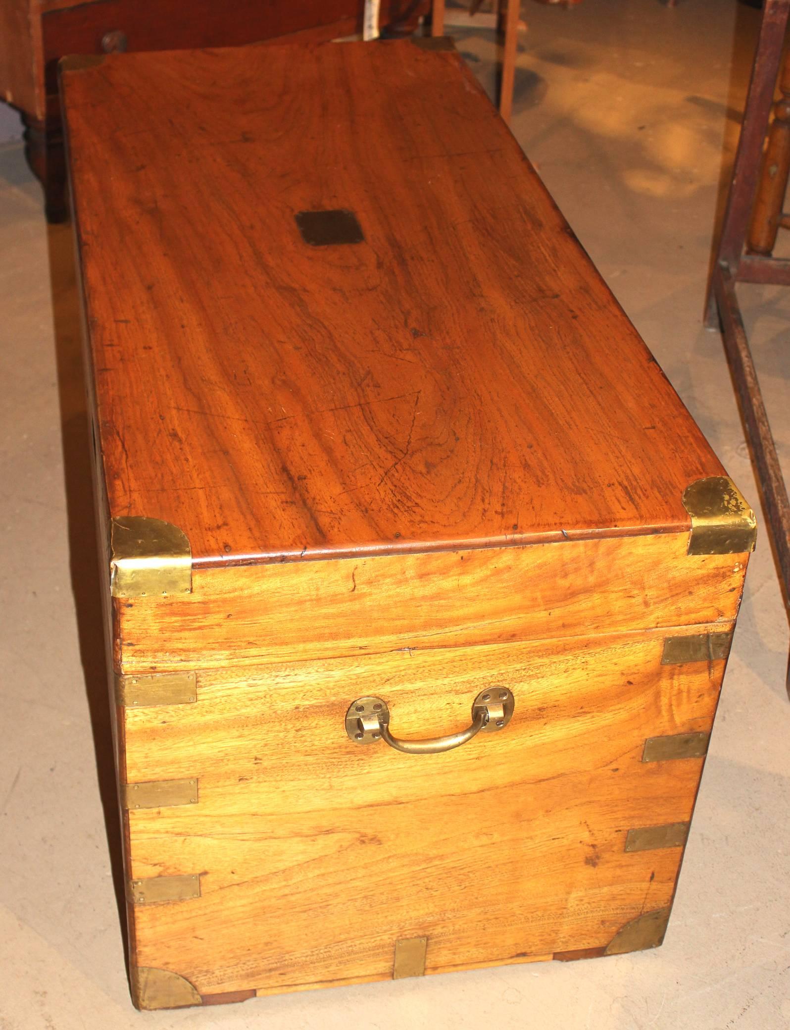 Chinese Export China Trade Camphor Wood Trunk or Campaign Chest, circa 1800