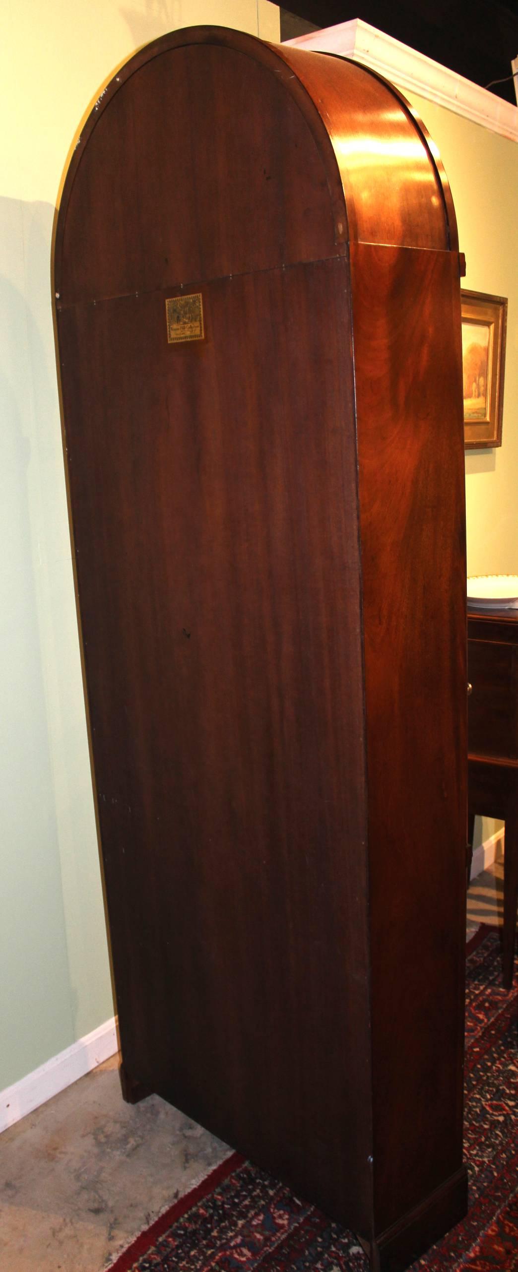 American Pair of Mahogany Kaplan Furniture Beacon Hill Arched Bookcases or China Cabinets