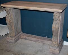 French Empire Style Console with 19th Century Figural Caryatids