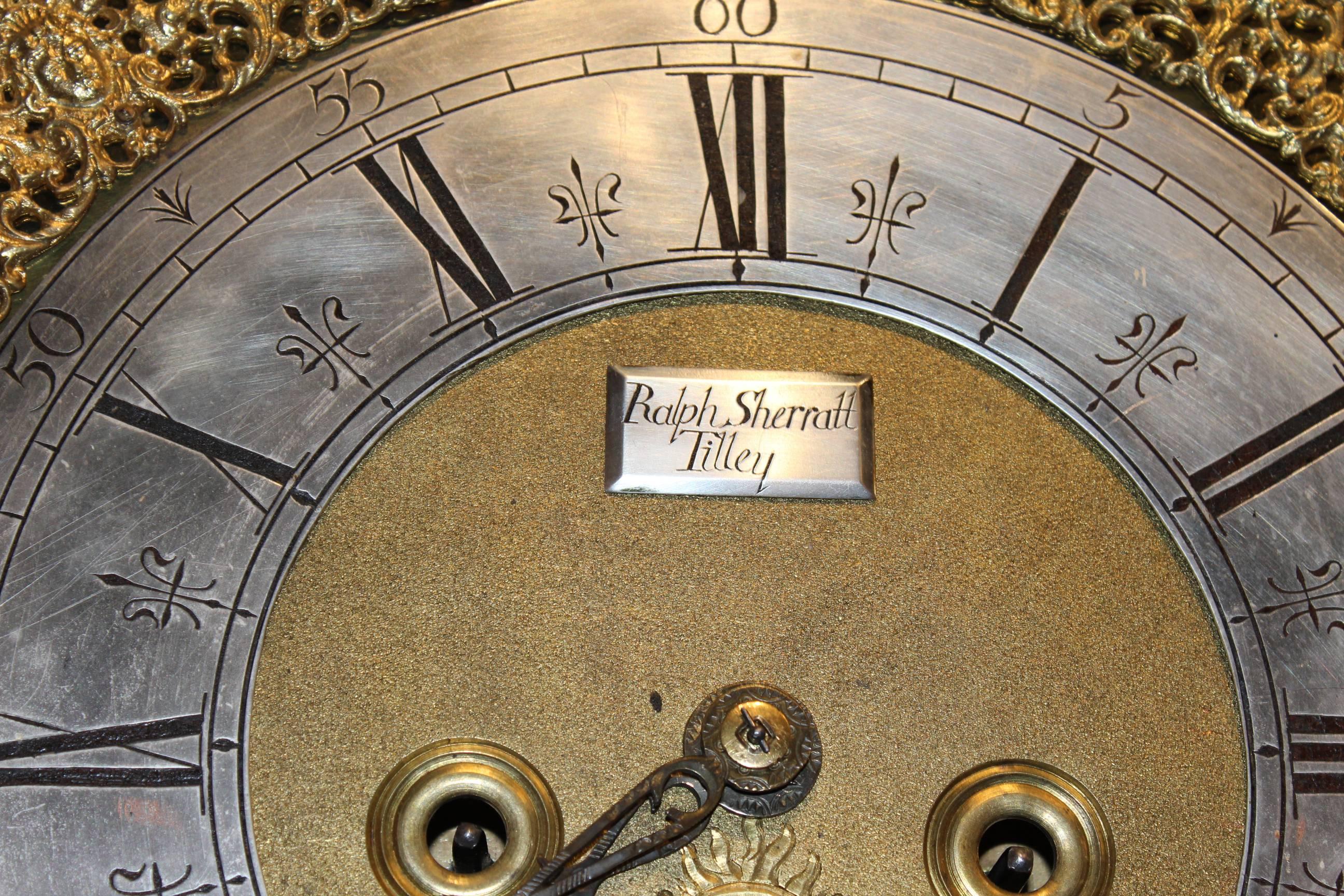 18th Century Georgian Mahogany Tall Case Clock, Signed Ralph Sherratt Tilley For Sale 2