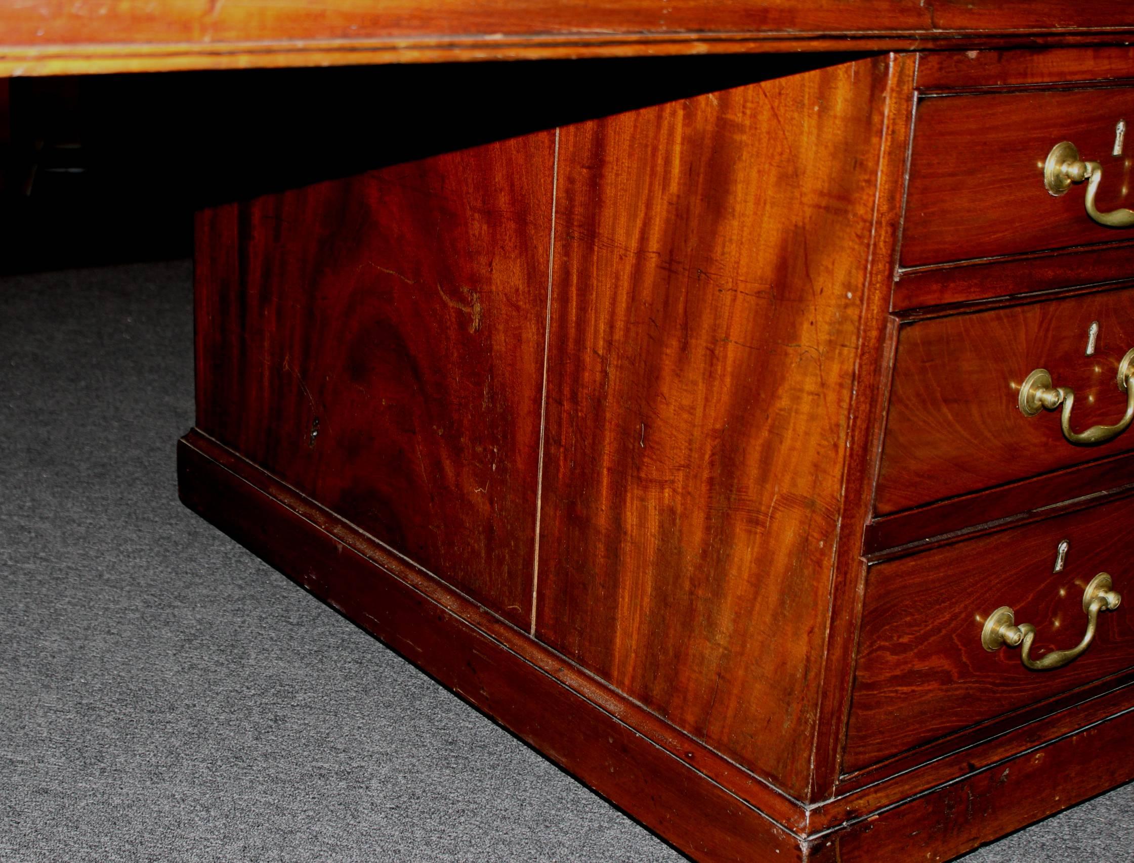 Georgian Mahogany Partners Desk with Leather Top 2