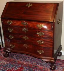 Chippendale Massachusetts Oxbow Desk, circa 1770