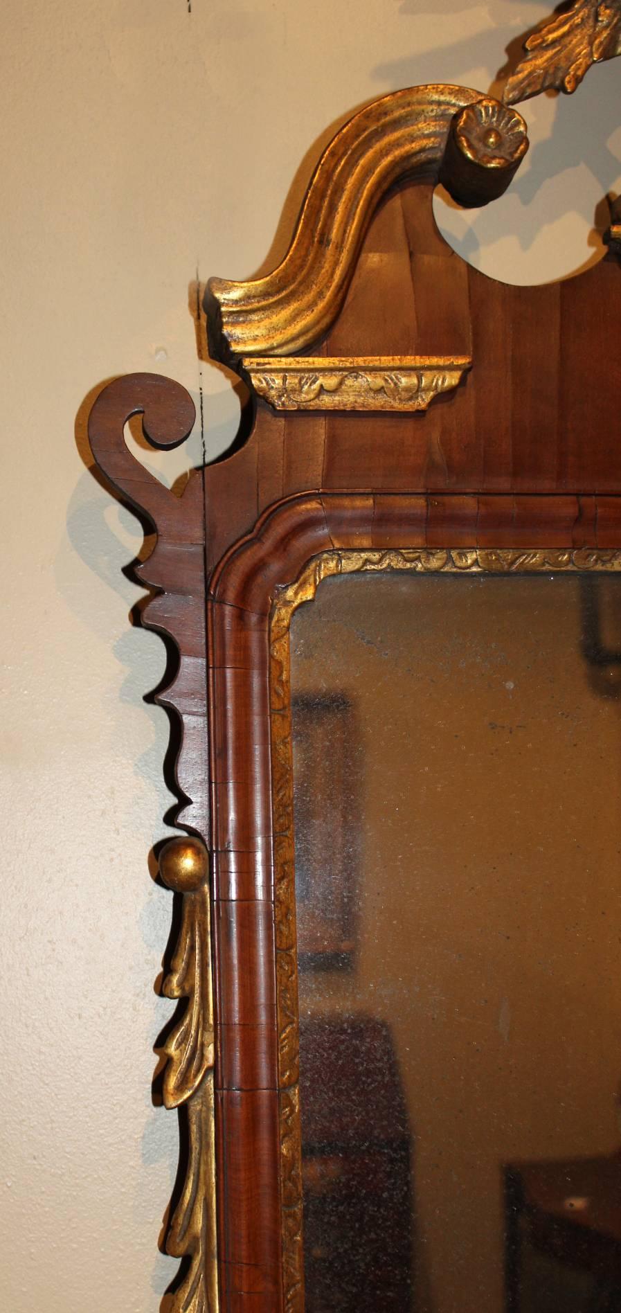 American Chippendale Mahogany and Giltwood Constitution Mirror, circa 1770