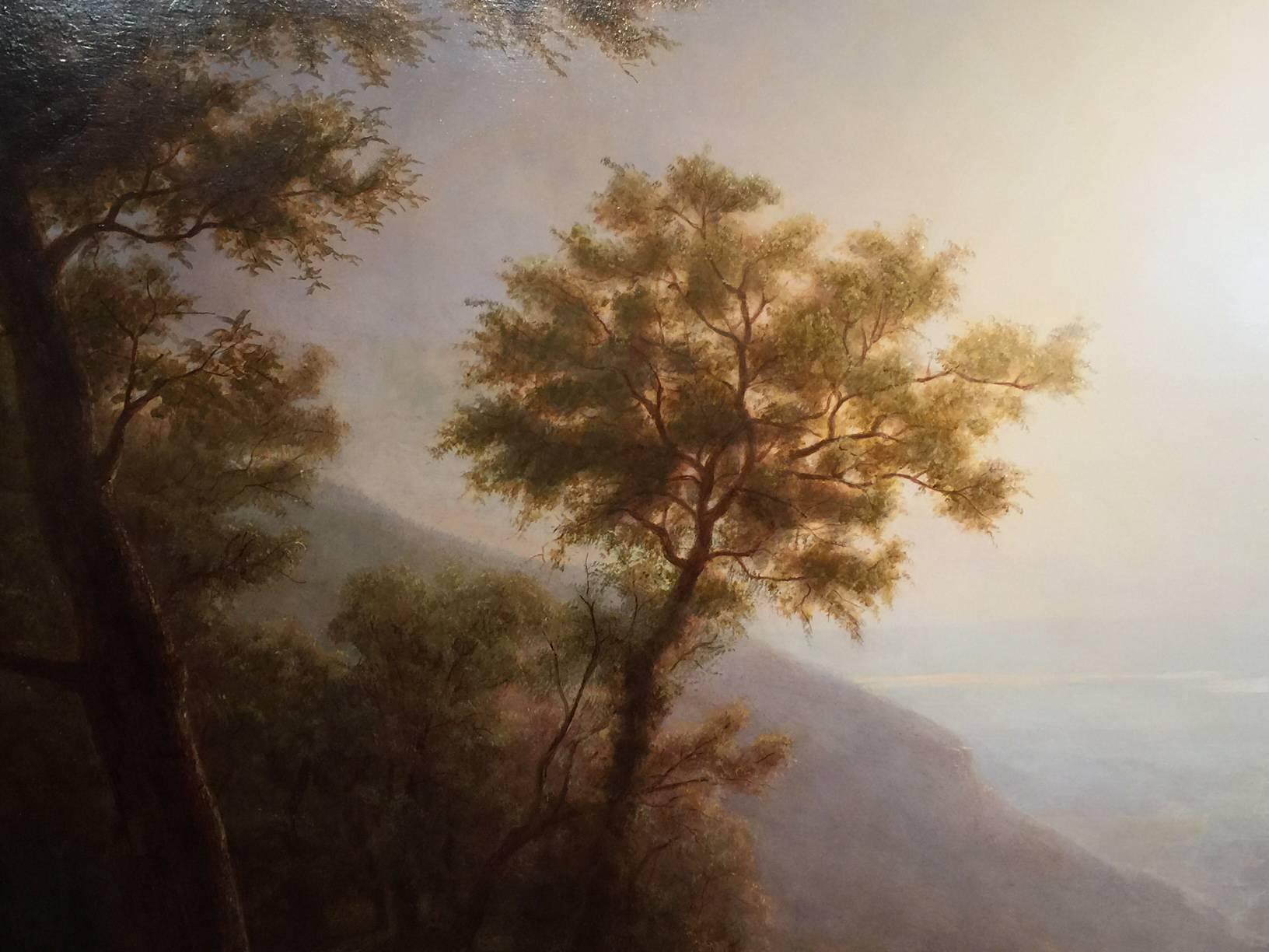 American Erik Koeppel Large Luminous Landscape Oil Painting, “Sunrise Over The Hudson”