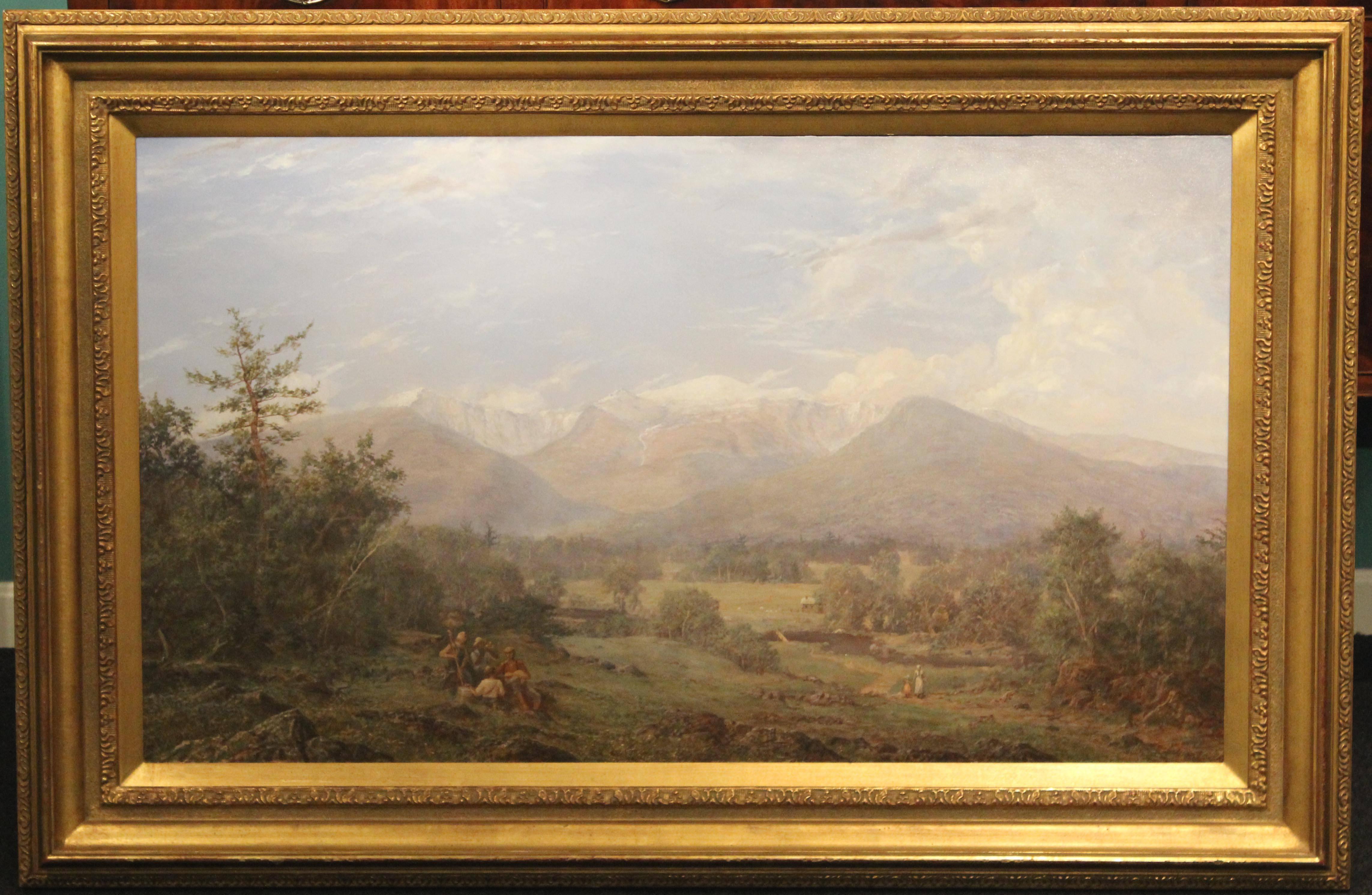 This large nicely detailed New Hampshire White Mountains oil painting of Mt. Washington was done by contemporary American artist Erik Koeppel (1980-). Koeppel was born in Oregon and later settled in the White Mountains of New Hampshire, where he has