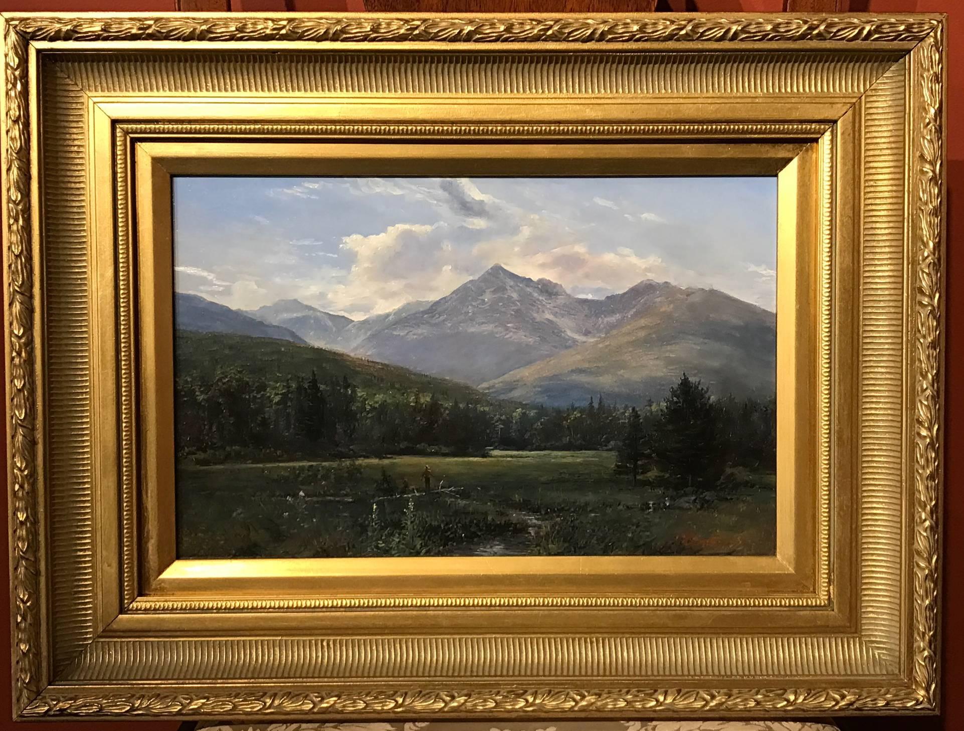 This beautiful New Hampshire White Mountain landscape painting of Mount Adams in the presidential range was done by contemporary American artist Erik Koeppel (1980-). Koeppel was born in Oregon and later moved to the White Mountains of New