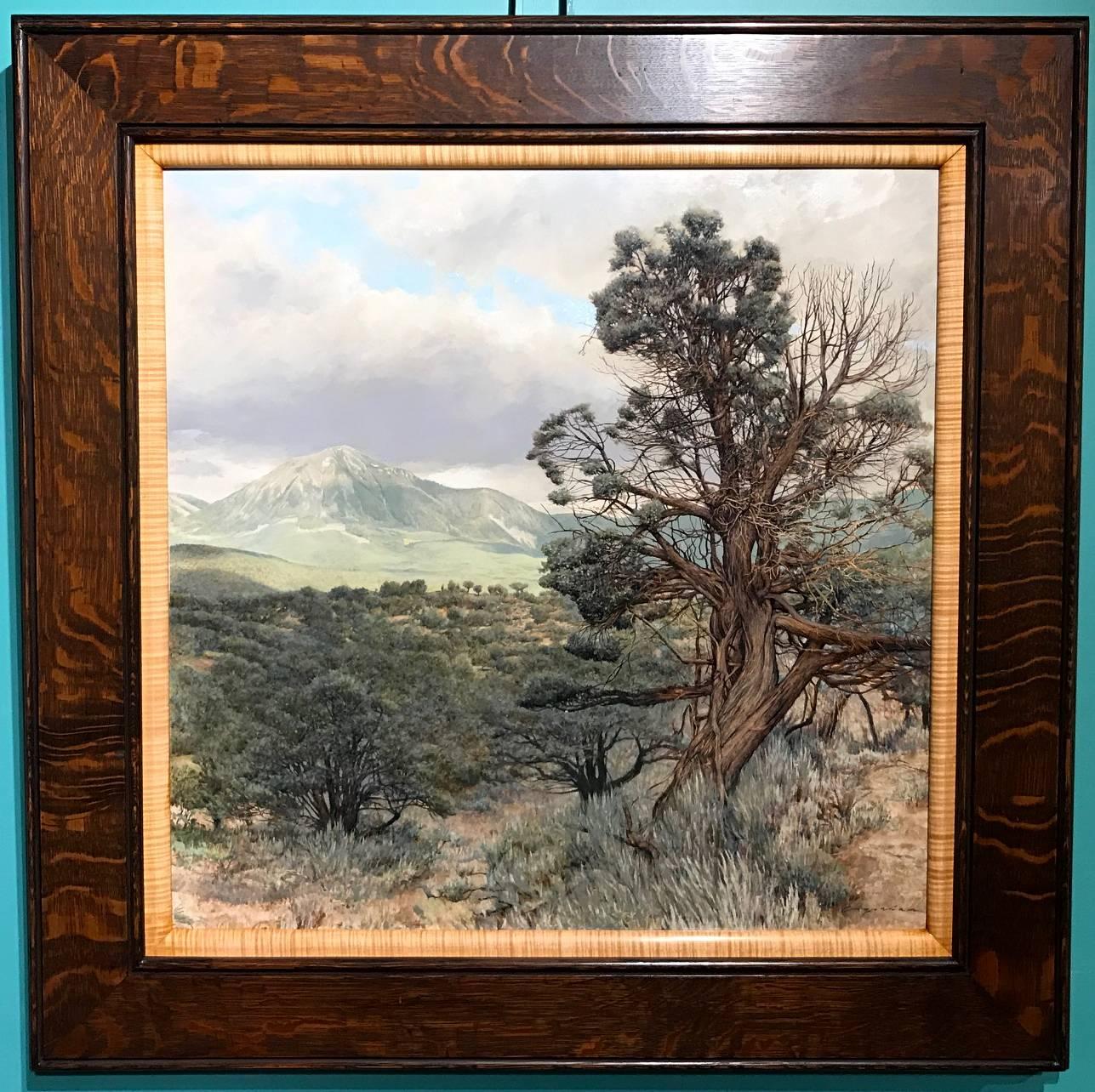 This wonderful mountain landscape depicting Mt. Lamborn and its ancient junipers was painted by contemporary American artist Erick Ingraham (1950-). Ingraham was born in Philadelphia, PA and became a well-established Monadnock region artist in New