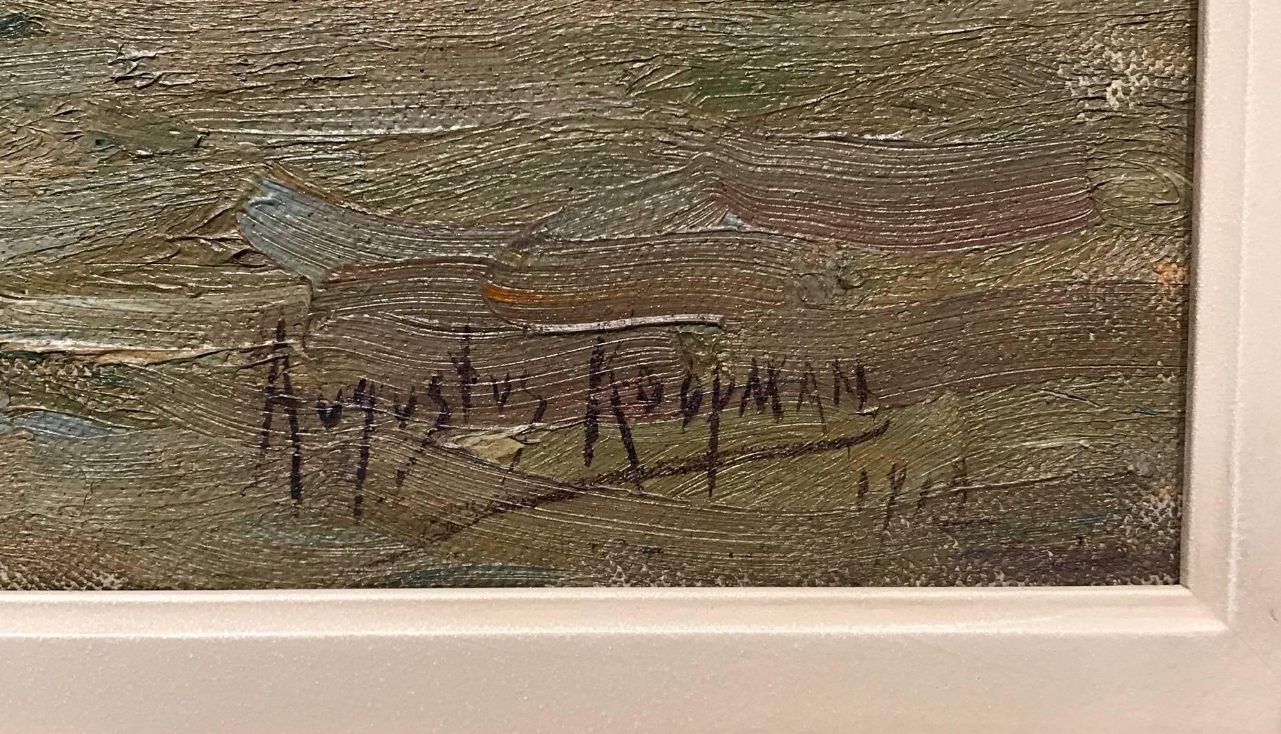 Augustus B. Koopman:: peinture à l'huile impressionniste de la côte 
